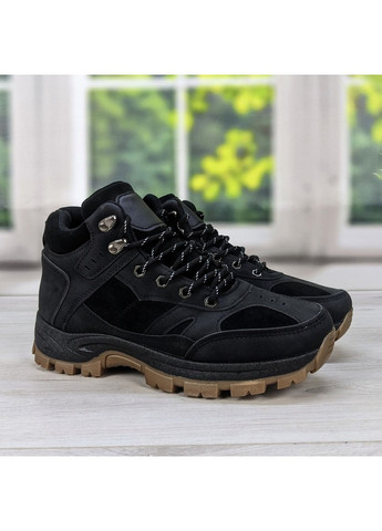 Черные зимние ботинки мужские дутики зимние на шнурках Dual