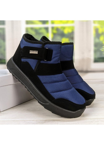 Синие зимние ботинки мужские дутики зимние на молнии Progress