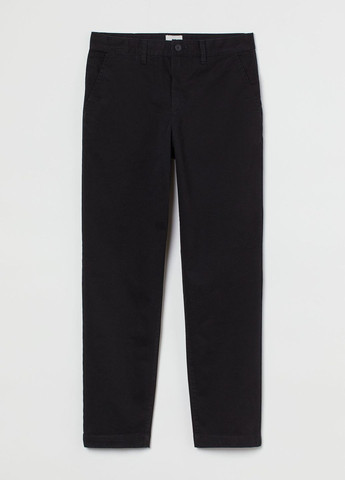 Штани-чіноси Regular Fit Чорний Кежуал Демісезон H&M (272129135)