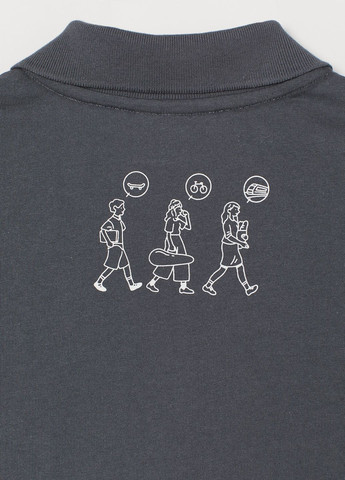 Темно-серая футболка-поло с к/р для мужчин H&M