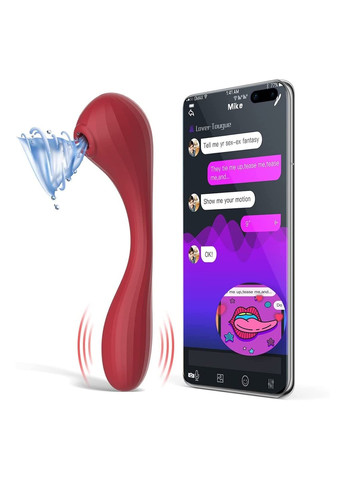 Вакуумний вагінально-кліторальний стимулятор Bobi Red, керування зі смартфона Magic Motion (272615763)