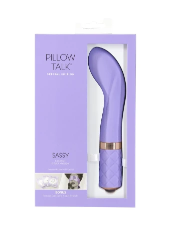 Роскошный вибратор Sassy Purple Special Edition, Сваровски, повязка на глаза+игра Pillow Talk (272615576)