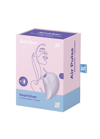 Вакуумный клиторальный стимулятор с вибрацией Pearl Diver Violet Satisfyer (272615723)
