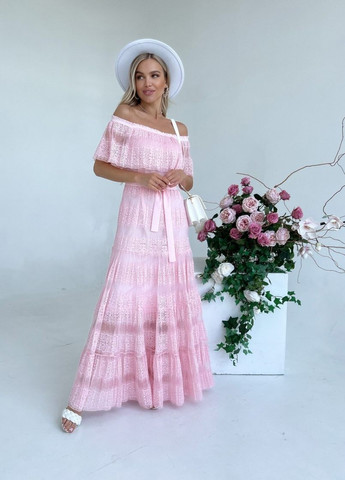 Розовое пляжное платье а-силуэт Annita однотонное