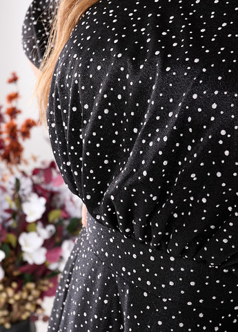 Черное праздничный шифоновое платье макси со стразами колокол No Brand однотонное