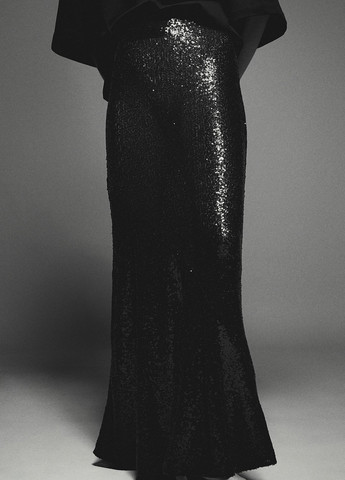 Черная праздничный однотонная юбка H&M
