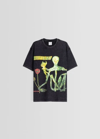 Серая футболка Bershka