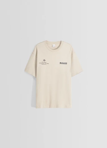 Светло-бежевая футболка Bershka