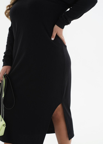Чорна повсякденний, кежуал тепла ангорова сукня із поясом в подарунок футляр No Brand однотонна
