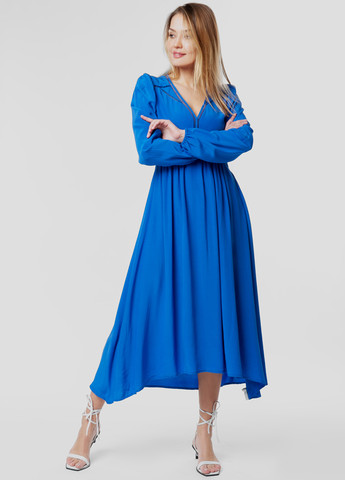 Синее кэжуал платье Suncoo однотонное
