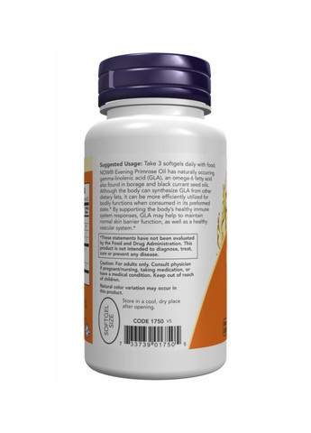 Олія примули вечірньої Evevning Primrose 500mg - 100 sgels Now Foods (272820698)