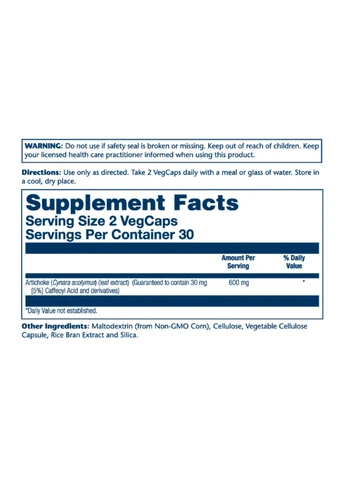Екстракт артишоку Artichoke Leaf Extract - 600mg 60 vcaps Solaray (272820820)