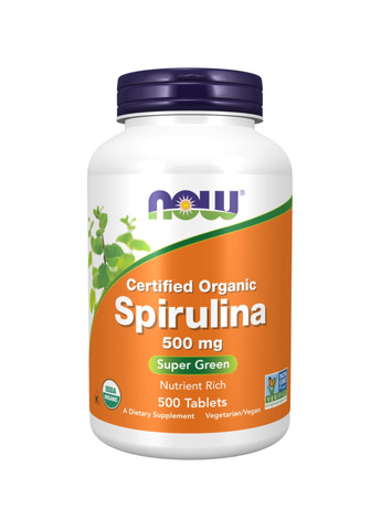 Спирулина Org Spirulina 500mg - 500 tabs Now Foods (272820740)