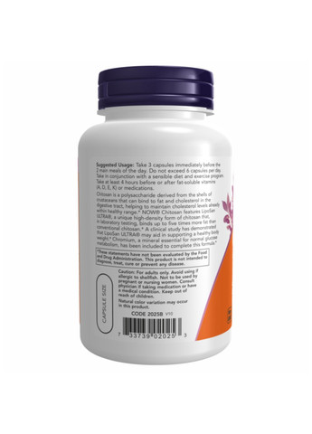 Хитозан Chitosan Plus 500mg - 240 vcaps Now Foods (272820722)