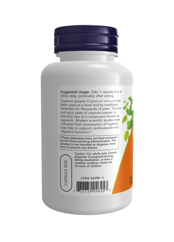 Каенский перец Cayenne 500mg - 250 vcaps Now Foods (272820777)