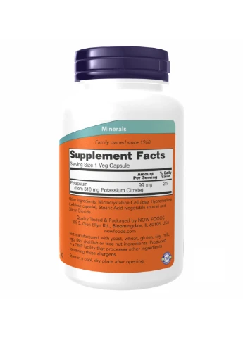 Цитрат калия Potassium Citrate - 180 vcaps Now Foods (272820791)
