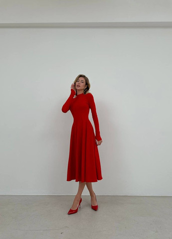 Червона кежуал сукня N.Family однотонна