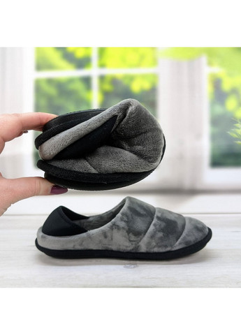 Серые тапочки домашние мужские велюровые с задником Белста