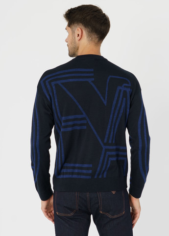 Синий зимний пуловер Emporio Armani