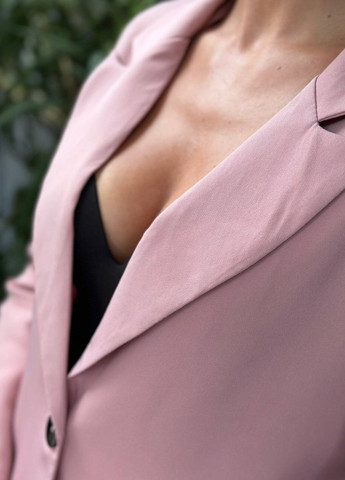 Розовый женский женский пиджак No Brand однотонный - всесезон