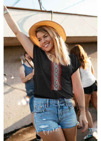 Футболка Вишиванка. Український чорно-червоний орнамент Кавун - (273169495)