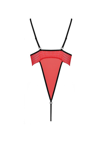 Прозорий демісезонний боді з високим вирізом стегна akita body red l/xl - exclusive Passion