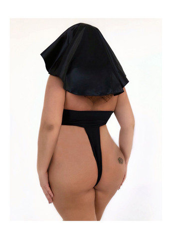 Прозрачный демисезонный эротический костюм-крест монашки “откровенная лана” xl (боди и головной убор) D&A