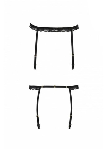 Прозорий демісезонний пояс-стрепи для панчіх shelly garter belt black xxl/xxxl — exclusive Passion