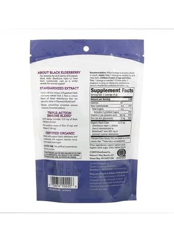 Черная бузина с цинком Sambucus Organic Zinc Lozenges - 24 cnt Nature's Way (273182803)