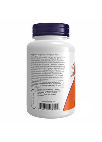 Добавка C-1000 - 250 vcaps Now Foods (273182858)