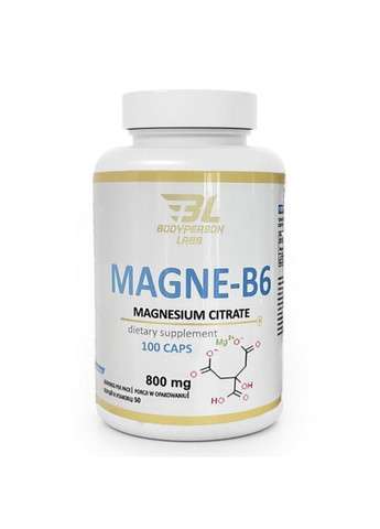 Вітамін B6 Magne B6 800mg - 100caps Bodyperson Labs (273183054)