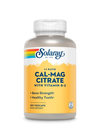 Цитрат кальцію та магнію Cal-Mag Citrate - 180 veg caps Solaray (273183036)