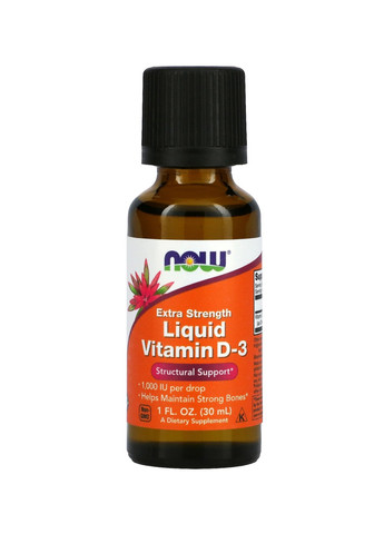 Витамин D-3 Liquid Vitamin D-3 - 30ml (1fl oz) Now Foods (273182982)
