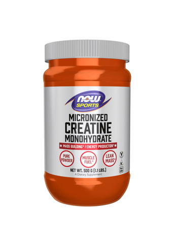 Креатин для росту м'язів Creatine Monohydrate - 500g Now Foods (273182955)