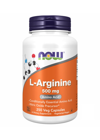 Аргинин для восстановления Arginine 500mg - 250 vcaps Now Foods (273182855)