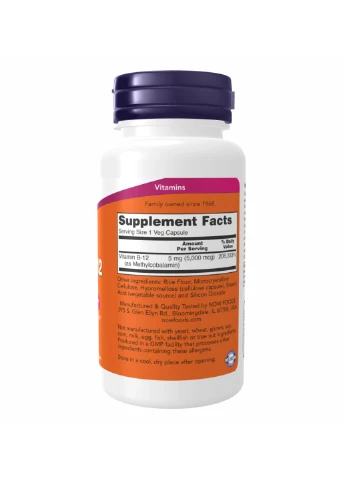 Метил B-12 Methyl B-12 5,000mcg - 90 vcaps Now Foods (273182903)