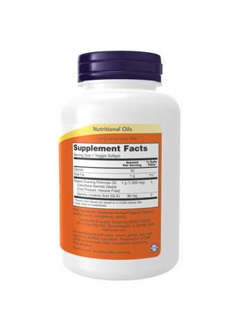 Масло примули вечерней Evening Prim Oil Org 1000mg - 90 vgels Now Foods (273182877)