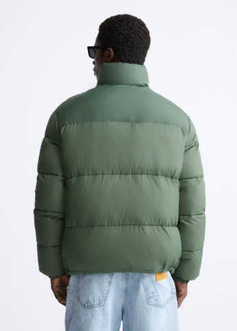 Зеленая зимняя куртка зимова Zara 3548 302 LIGHT KHAKI