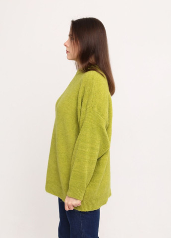 Зеленый зимний свитер женский зеленый зимний удлиненный оверсайз джемпер JEANSclub Вільна