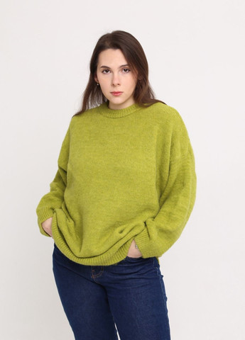 Зеленый зимний свитер женский зеленый зимний удлиненный оверсайз джемпер JEANSclub Вільна