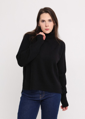 Черный зимний свитер женский черный широкий с воротником джемпер JEANSclub Вільна