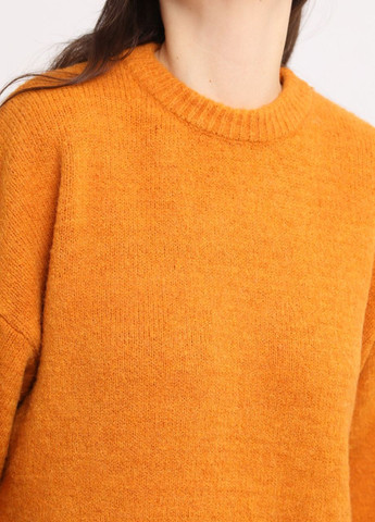 Оранжевый зимний свитер женский оранжевый зимний удлиненный оверсайз джемпер JEANSclub Вільна