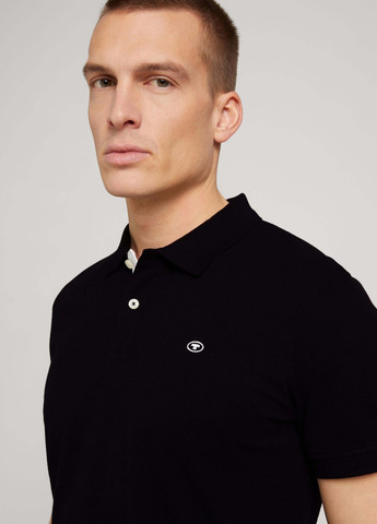 Черная футболка-поло для мужчин Tom Tailor