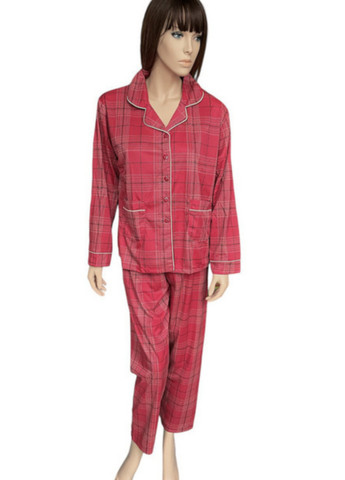 Красная всесезон пижама женская в клетку джанейми bonntee l-xl 48 красный No Brand