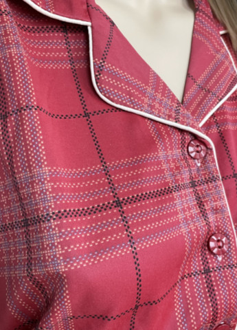 Червона всесезон жіноча піжама в клітинку джанеймі bonntee l-xl 48 червоний No Brand