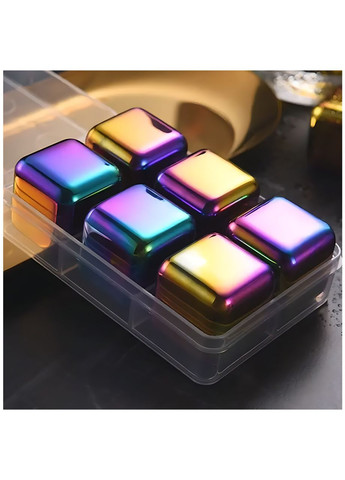 Кубики для охлаждения напитков цвета радуги набор 6 кубиков для охлаждения виски из нержавейки REMY-DECOR (274277386)