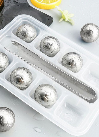 Кульки для охолодження напоїв набір 8 шт. каменів та щипчики для охолодження віскі нержавіюча сталь REMY-DECOR (274277380)