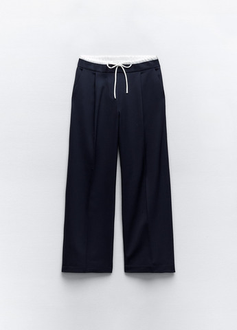 Темно-синие повседневный демисезонные брюки Zara