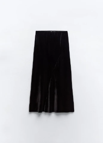 Черная праздничный однотонная юбка Zara