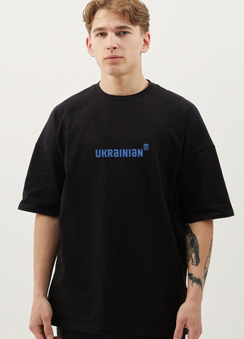 Чорна футболка ukrainian з коротким рукавом Gen